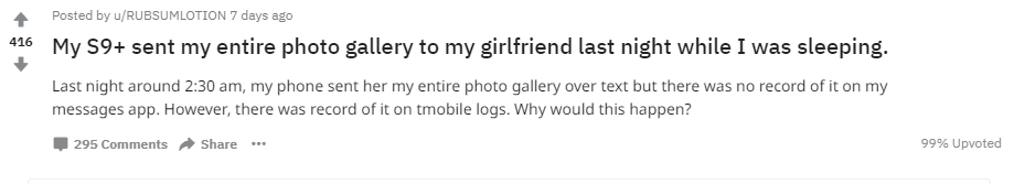 samsung phone text message bug