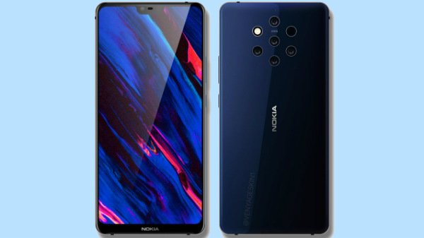 Nokia 9 Concept Render Shows A Display Notch, Penta Lens Camera Setup