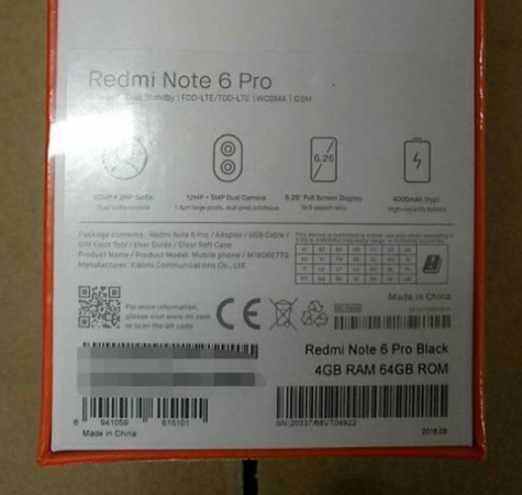 Redmi Note 6 Pro Leaked Box