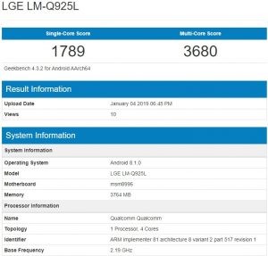 Lg Q9 Geekbench