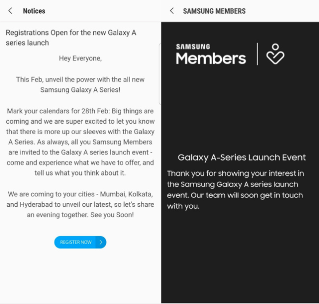 Samsung A Series Launch Date