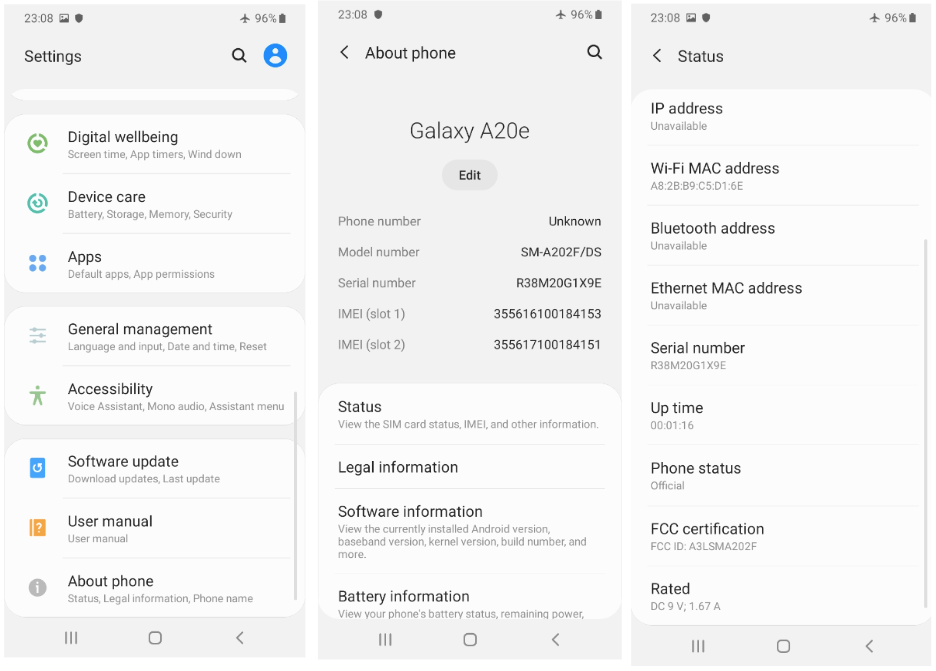 Samsung Galaxy A20e Fcc Certification