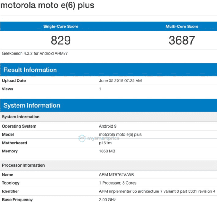 Moto E6 Plus Geekbench 696x651