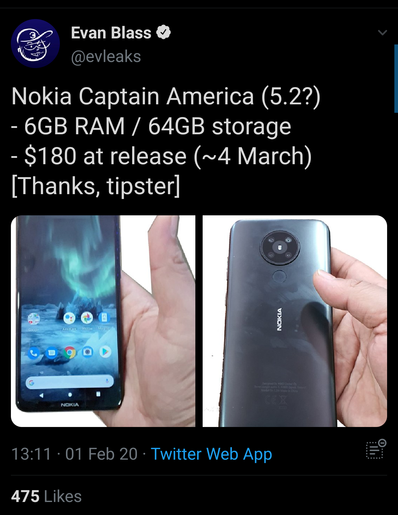 Nokia 5.2 Evan Blass Tweet