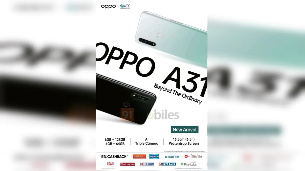 Oppo A31 Launch In India Next Week