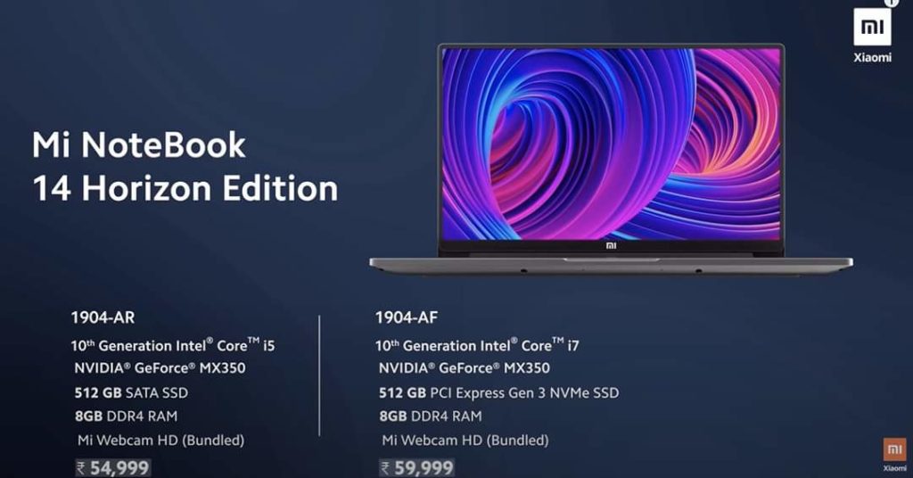 Mi Notebook 14 Horizon Edition Pricing And Availability