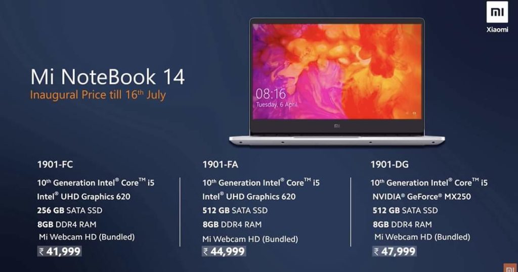 Mi Notebook 14 Pricing And Availability