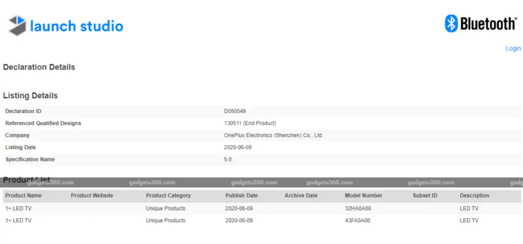 Oneplus Tv Bluetooth Sig
