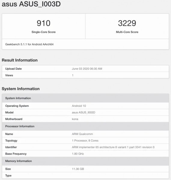 Rog Phone 3 Geekbench