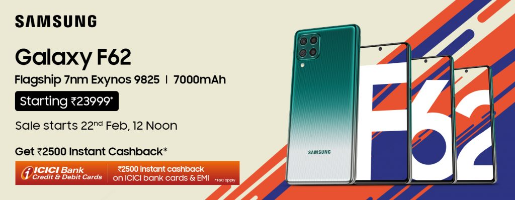 Galaxy F62 Launched