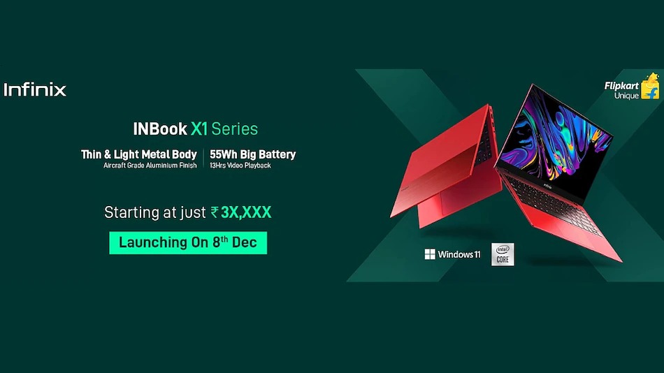 Infinix Inbook X1, Inbook X1 Pro Laptops Set To Launch In India On December 8