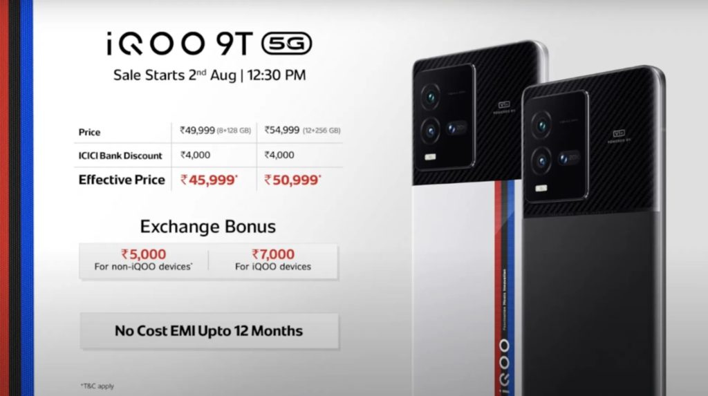 Iqoo 9t 5g India Price, Offers